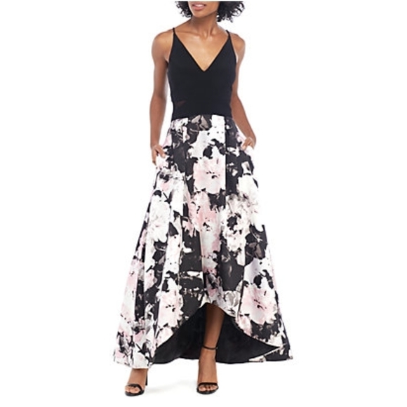 Xscape Dresses & Skirts - XSCAPE Floral High Low Sleeveless Gown With Pockets Style 2201X Size 2